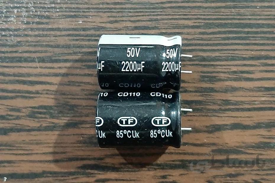 CAP 50V 2200uF – خازن الکترولیت، ۵۰ ولت، ۲۲۰۰ میکروفاراد