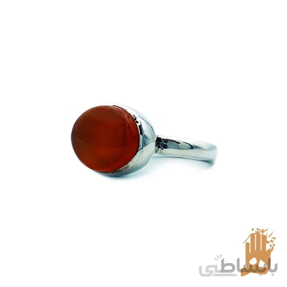 انگشتر صفوی ساده نگین عقیق سرخ یمنی