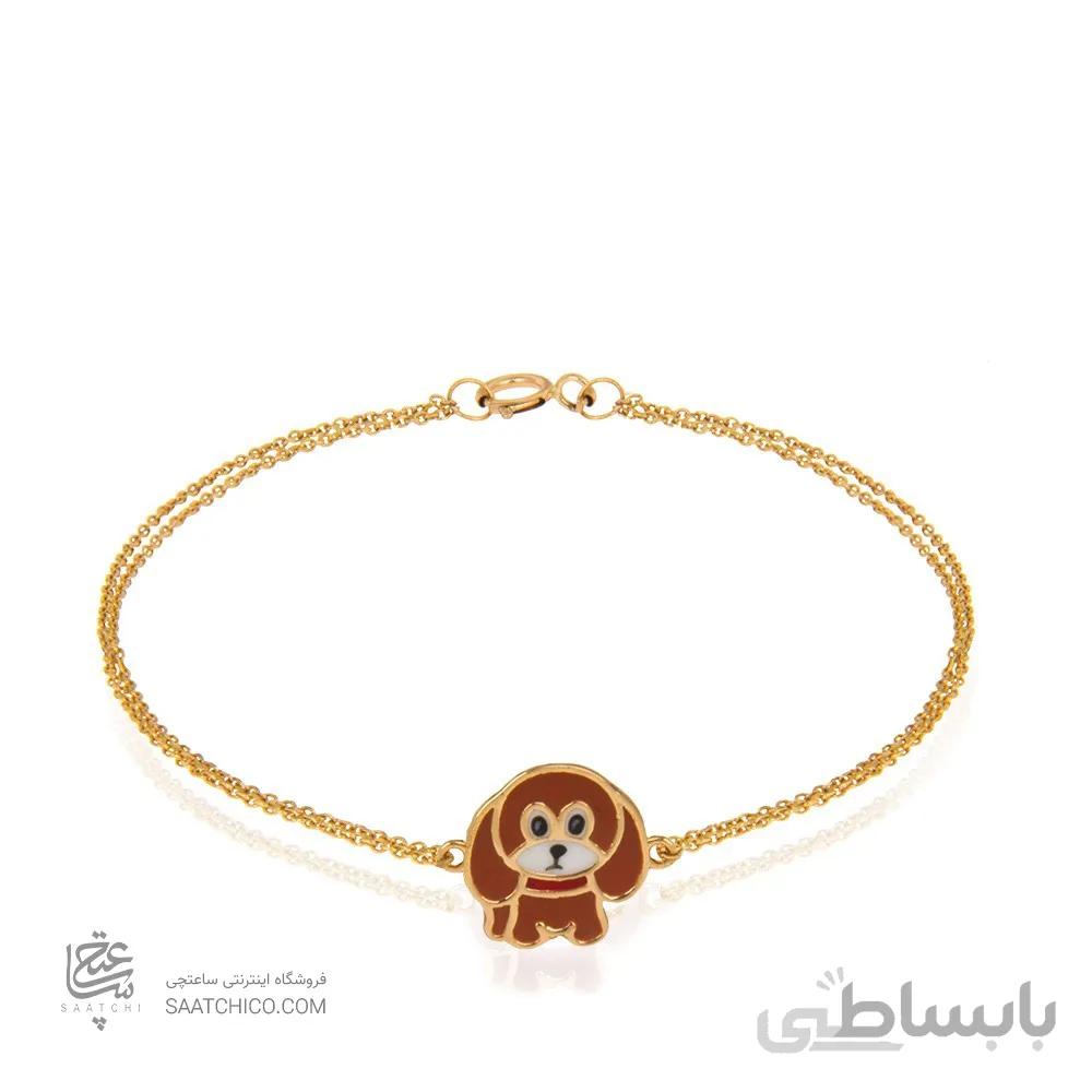 دستبند طلا کودک طرح سگ کدKB319