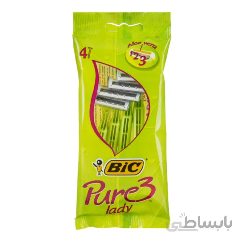 خودتراش زنانه بیک مدل Pure بسته 4 عددی