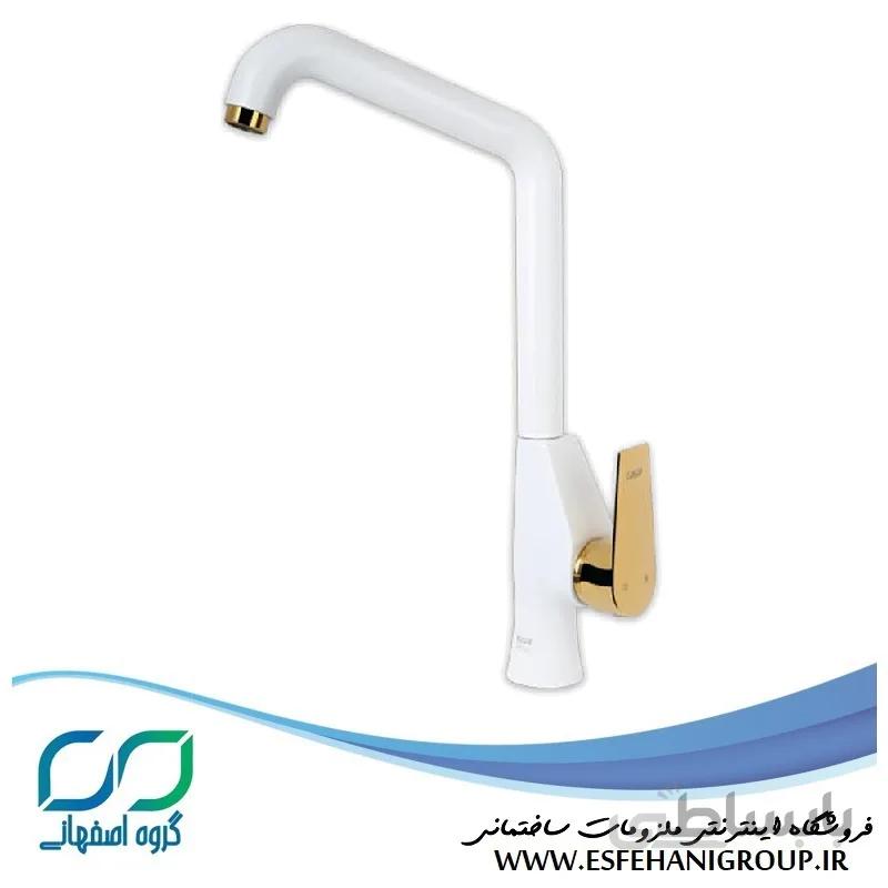 شیر ظرفشویی کسری مدل الیزابت سفید طلایی