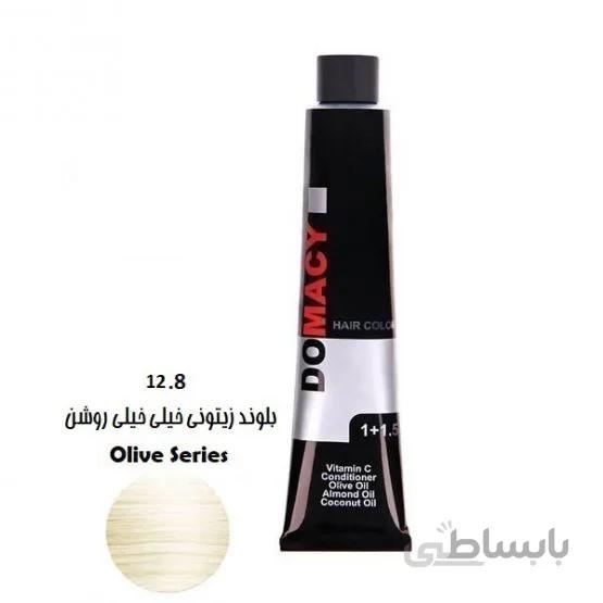 رنگ مو دوماسی سری زیتونی ۱۲٫۸ بلوند زیتونی خیلی خیلی روشن