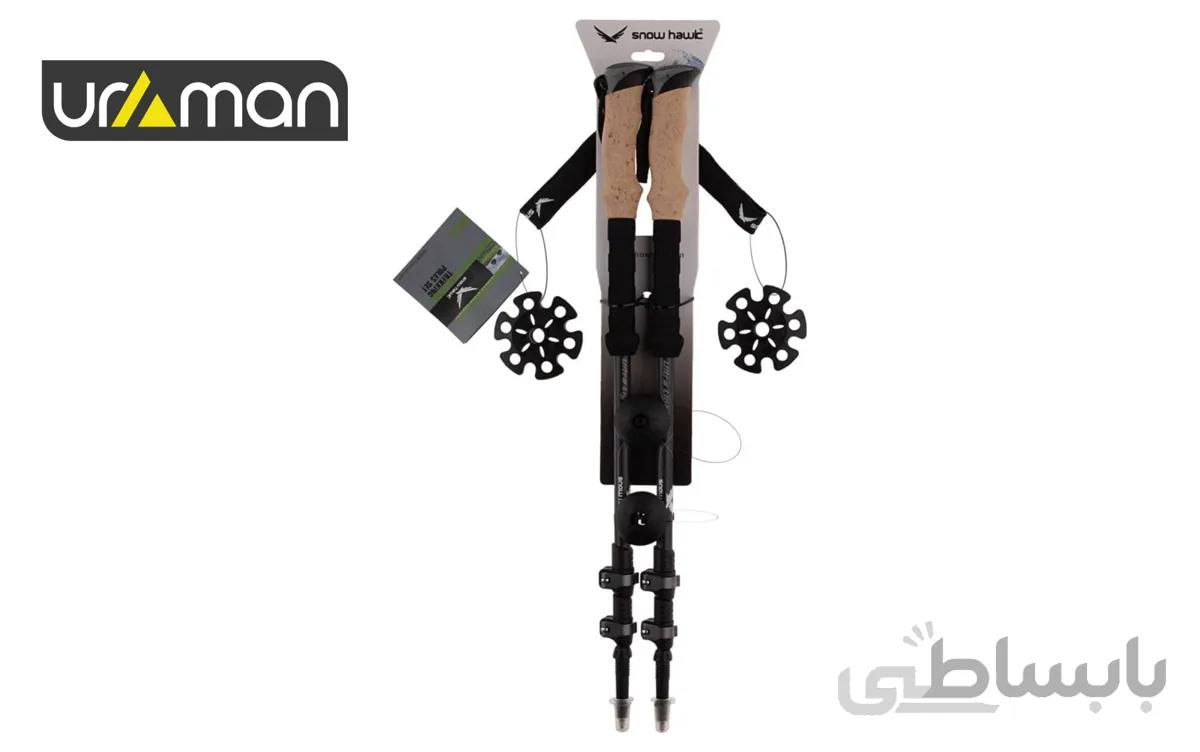 باتوم کوهنوردی کلیپسی اسنوهاک کربن (پک دوعددی) مدل SNOWHAWK SN-310