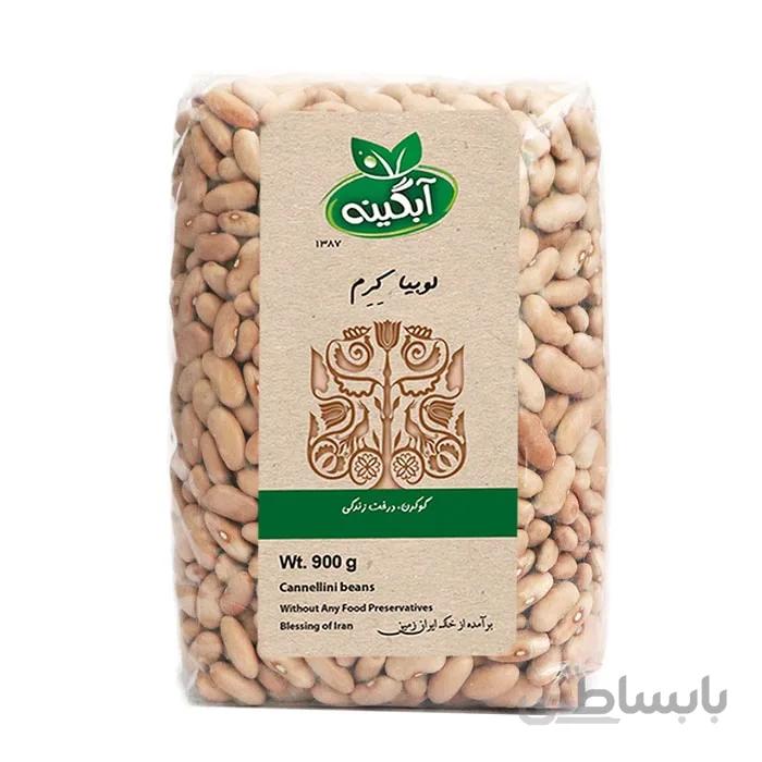 لوبیا کرم ارگانیک آبگینه حجم 900 گرم