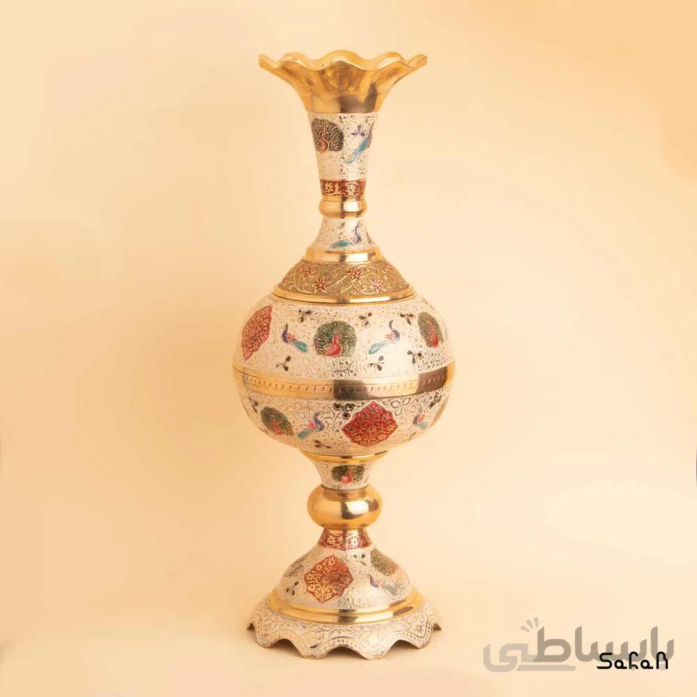 گلدان برنجی میناکاری مدل کوهیما سایز 2
