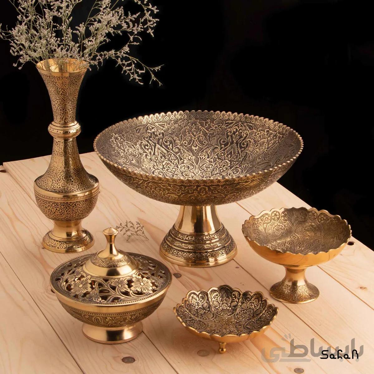 ست پذیرایی برنجی طلایی کد 039