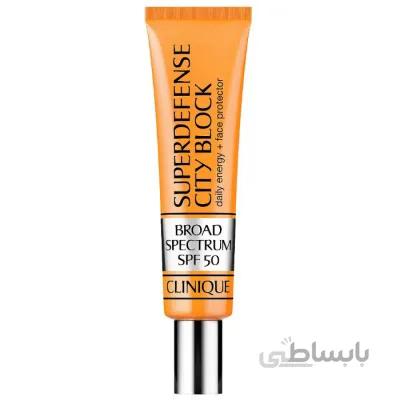 ضد آفتاب و پرایمر SPF 50 سوپر دیفنس کلینیک Clinique Superdefense City Block Broad Spectrum SPF 50 Daily Energy + Primer