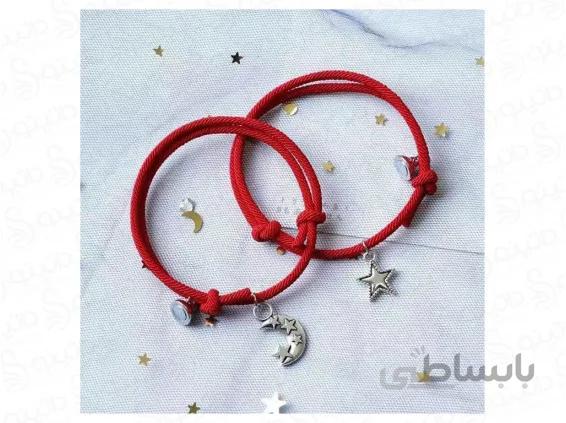 دستبند جفت مگنتی طرح ماه و ستاره 12282