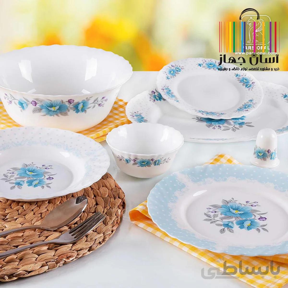 سرویس غذا خوری 28 پارچه پارس اپال طرح رزالین
