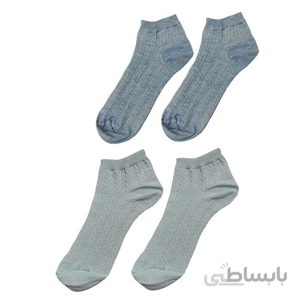 پک 2 جفتی جوراب های مدل جدید طرح بافت ساق کوتاه کد PH497.9