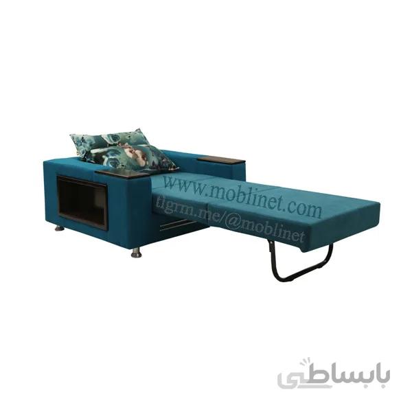 مبل تختخواب شو یک نفره مدل پاندورا باکس چوبی