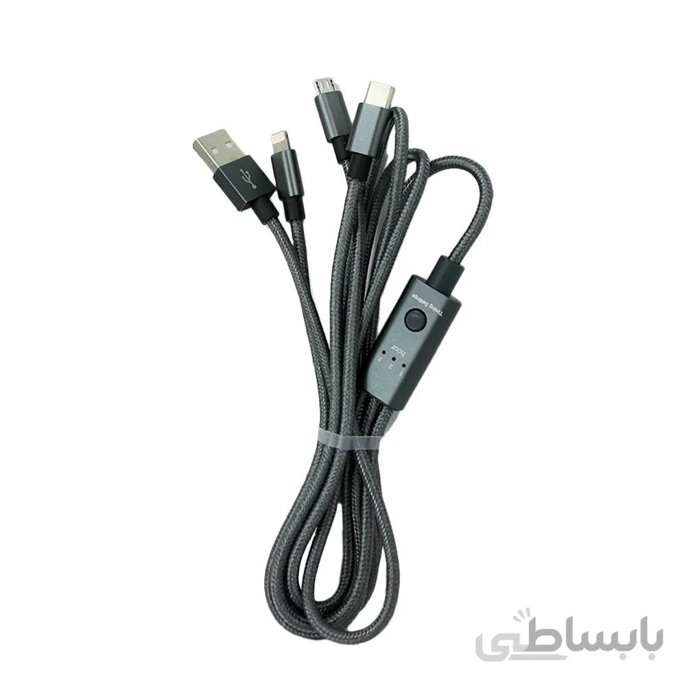کابل تایمردار Usb سه در یک 3in1