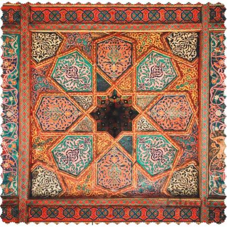 رومیزی مخمل مربع سقف چوب و چرم