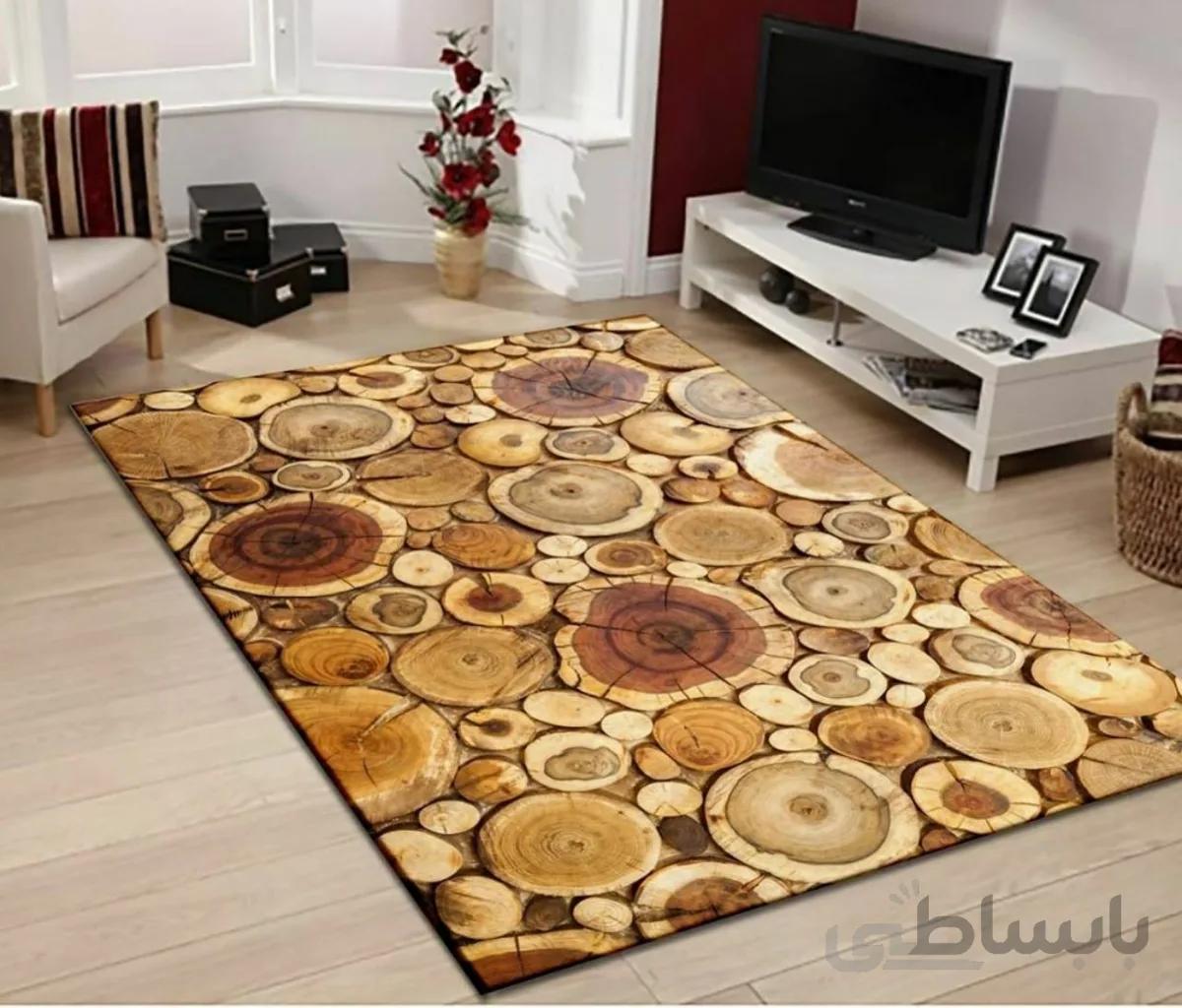 روفرشی کشدوز مخمل ترک مدل تنه درخت سایز 230*160 سانتی متر ( 4متری )