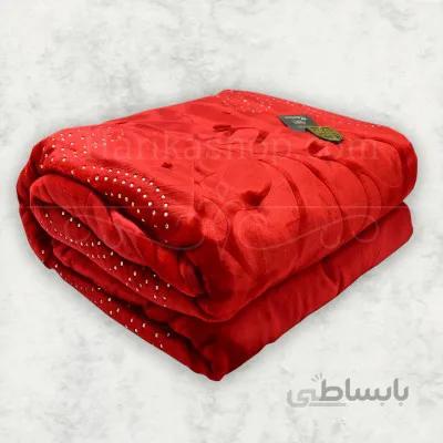 پتو دو نفره درمینا طرح Gum 33 سری پنبه آکرلیلک نگین دار سایز 220x240 سانتیمتر