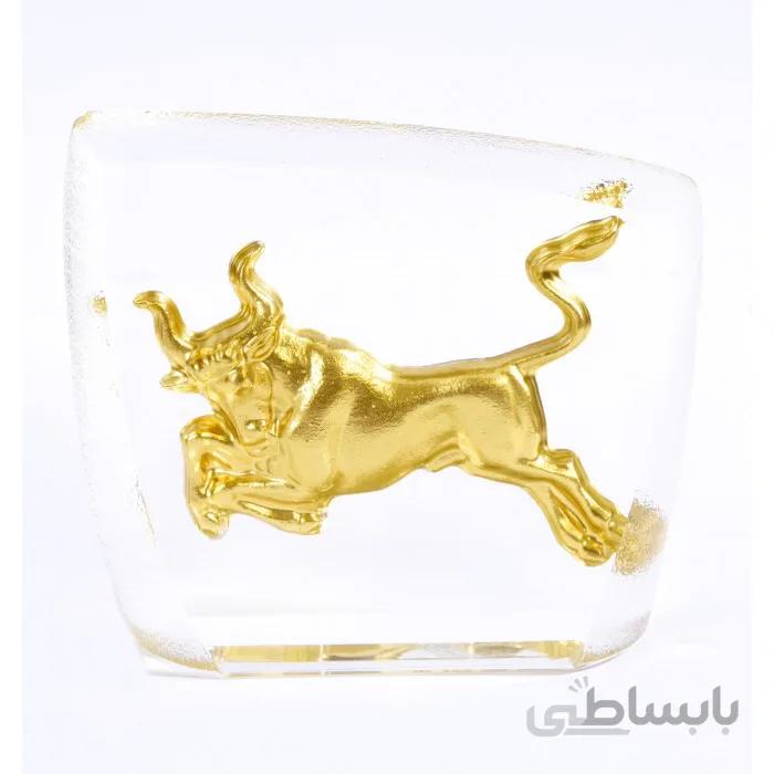 تندیس کریستال طلا کوب طرح ماه تولد اردیبهشت سایز کوچک CS02