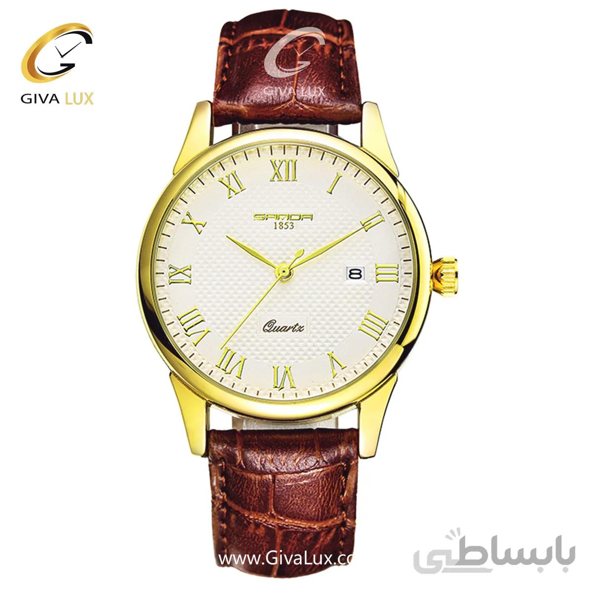 ساعت مچی بند چرمی قهوه ای مردانه ساندا مدل SANDA189