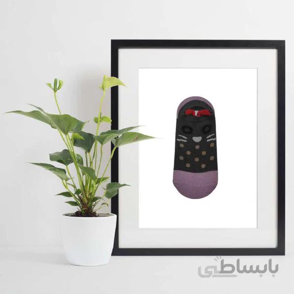جوراب دخترانه کالج طرح گوشواره ای مدل خرگوشی