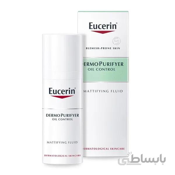 آبرسان فلویید مات کننده اوسرین اصل | مدل درموپوریفایر | ۵۰ میل ا Eucerin DermoPurifyer Oil Control Soothing Cream 50m