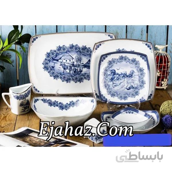 سرویس غذاخوری 6 نفره 30 پارچه چینی پردیس کاشان قالب پاریس طرح رزگاردن 470