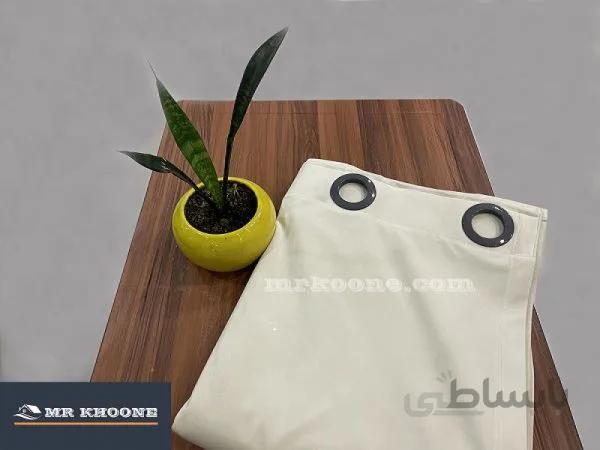 پرده آماده مخمل گارنت شیری