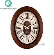 ساعت دیواری چوبی بیضی لوتوس مدل w-9828 AUBURN