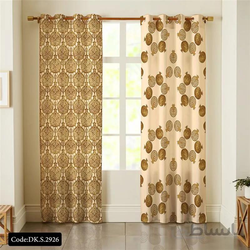 پرده پانچی (هازان و مخمل) کد DK.S.2926 طرح اسپرت انار