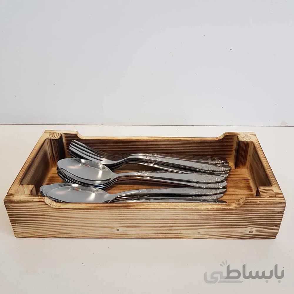 جعبه چوبی طرح ایکیا مدل h5 رنگ سوخته