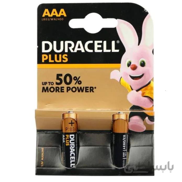 باتری دوتایی نیم قلمی Duracell Plus LR03/MN2400 1.5V AAA