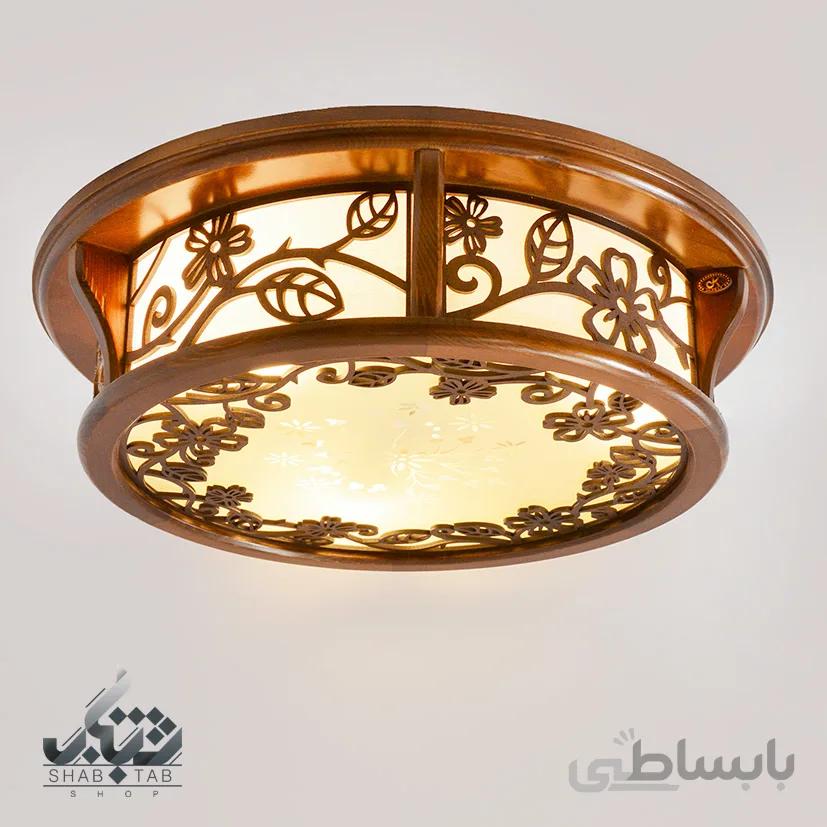 لوستر سقفی چوبی دارکار مدل فلاور متوسط کد 314 ا لوستر سقفي دارکار مدل فلاور متوسط کد 314