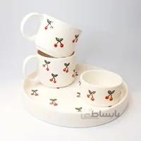 سِت چای خوری دو نفره طرح گیلاس