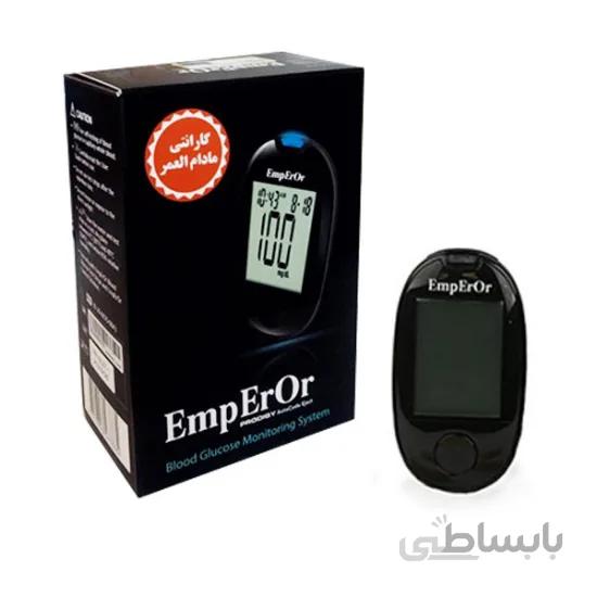 دستگاه تست قندخون امپرور EmpEror همراه با 50 عدد نوار تست ا EmpEror Blood Suger Meter