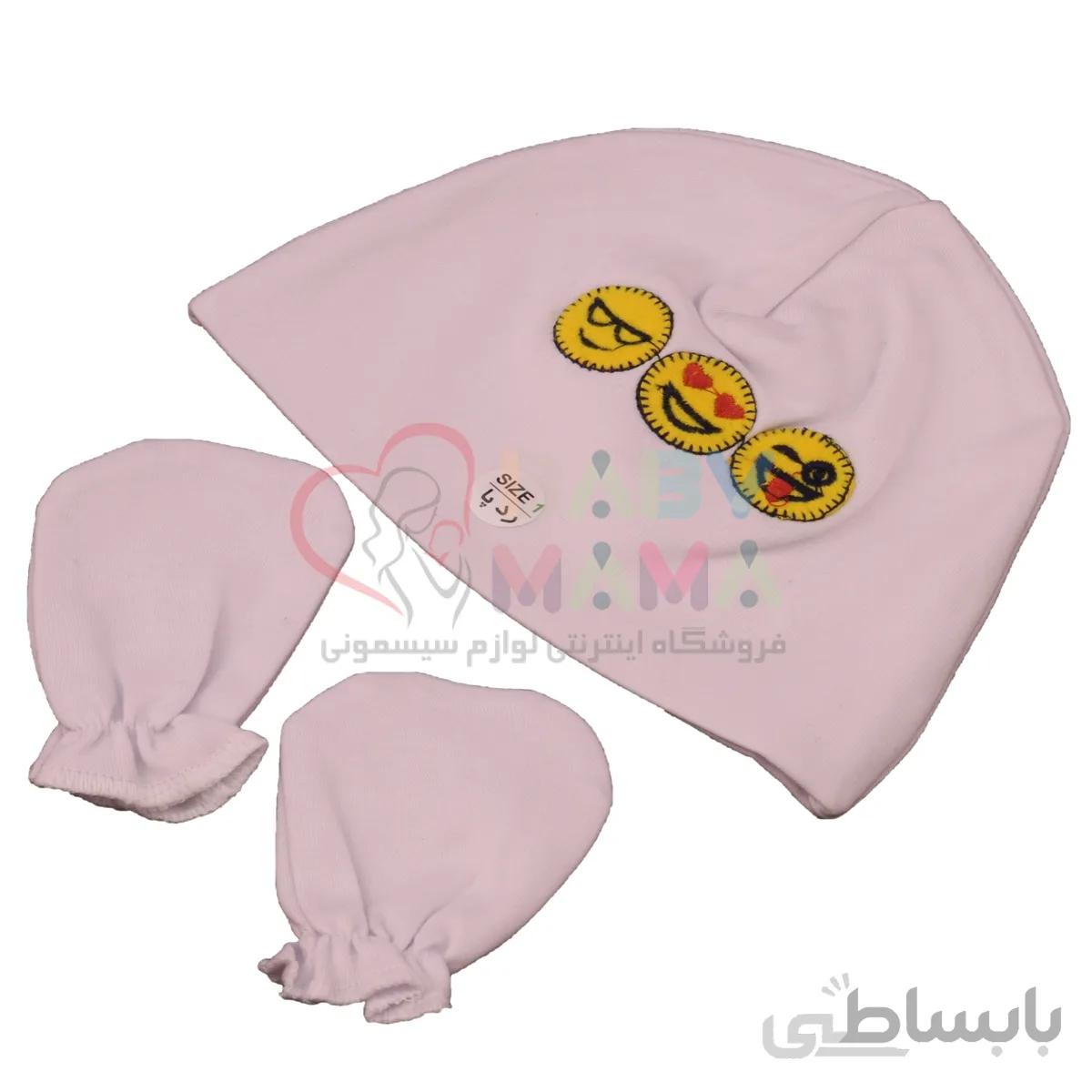 ست کلاه و دستکش رد پا گلدوزی استیکر