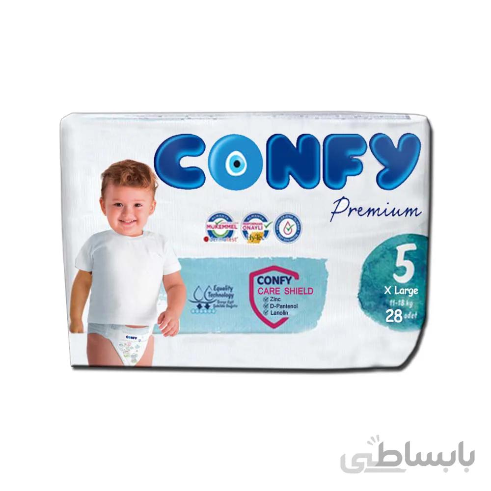 پوشک کانفی Confy پرمیوم سایز 5 بسته 28 عددی