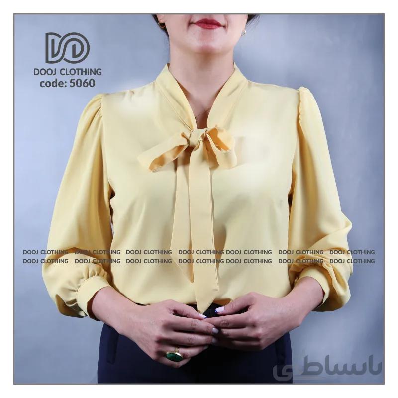شومیز زرد ساده کد 5060