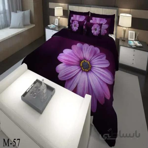 روتختی سه بعدی ساتن ابریشم ترک طرح گلدار - کد M 57