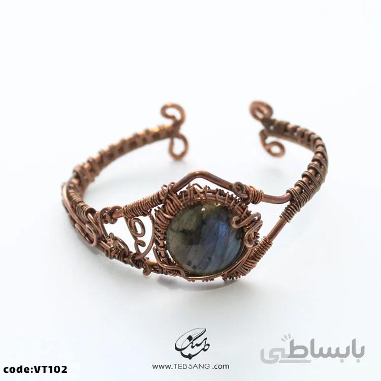 دستبند زنانه سیم بافت لابرادوریت کد VT-102