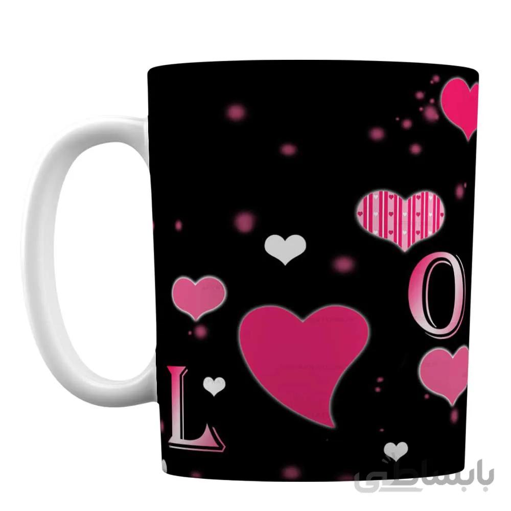 ماگ ولنتاین با طرح عاشقانه love کد MV8865