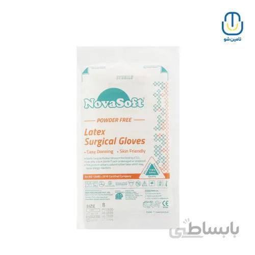 دستکش جراحی بدون پودر نوا سایز ۸ ا Nova powderless surgical gloves size 8