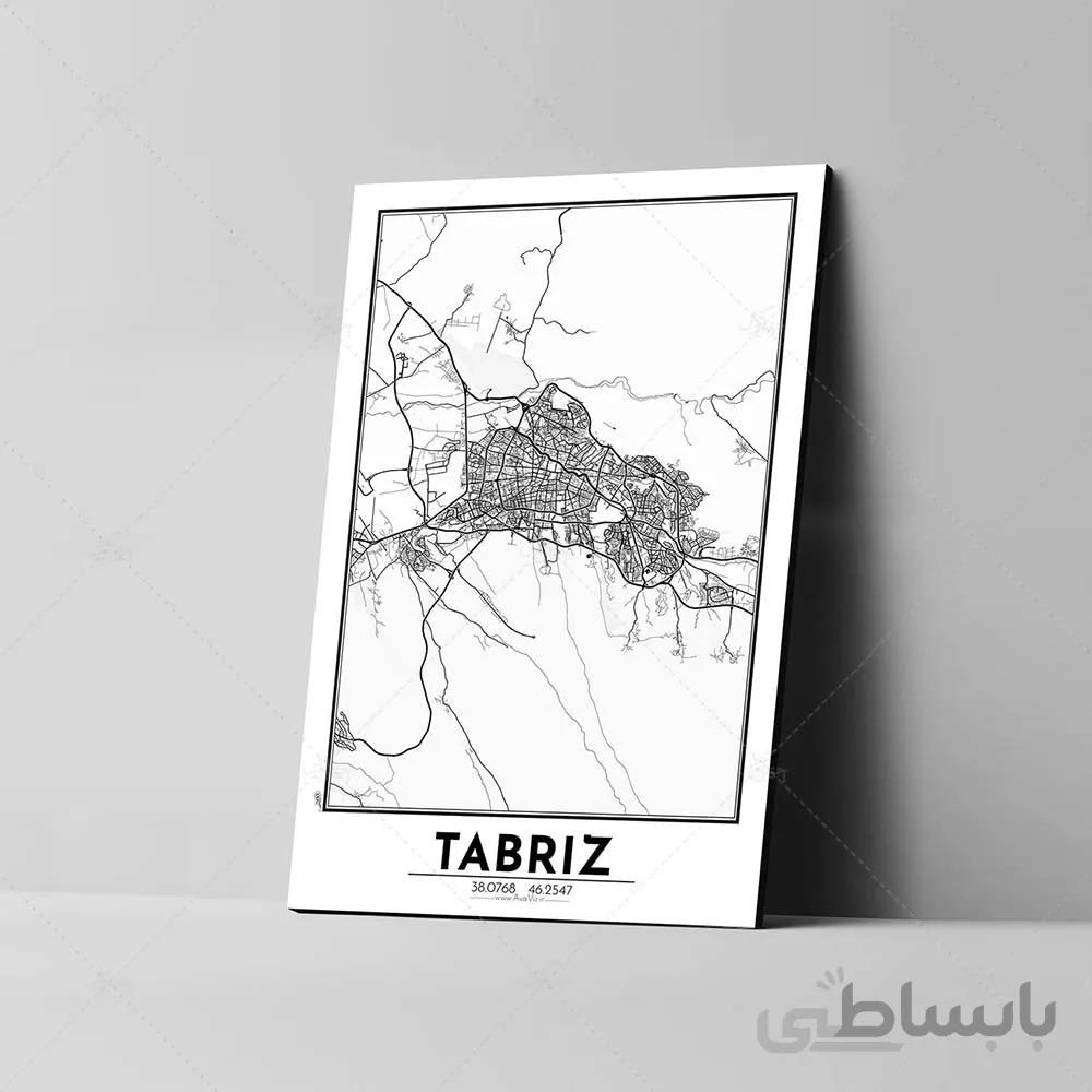 تابلو شاسی آواویز مدل نقشه تبریز کد Avaviz-Map-4G1313