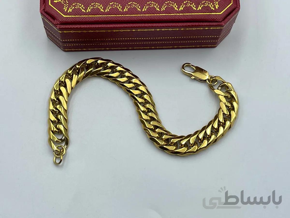 دستبند کارتیر با قفل کارتیه طلایی