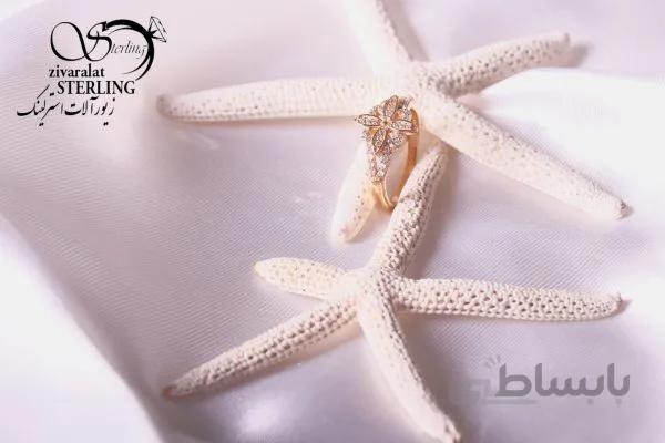 انگشتر طرح گل زنانه طلا روس