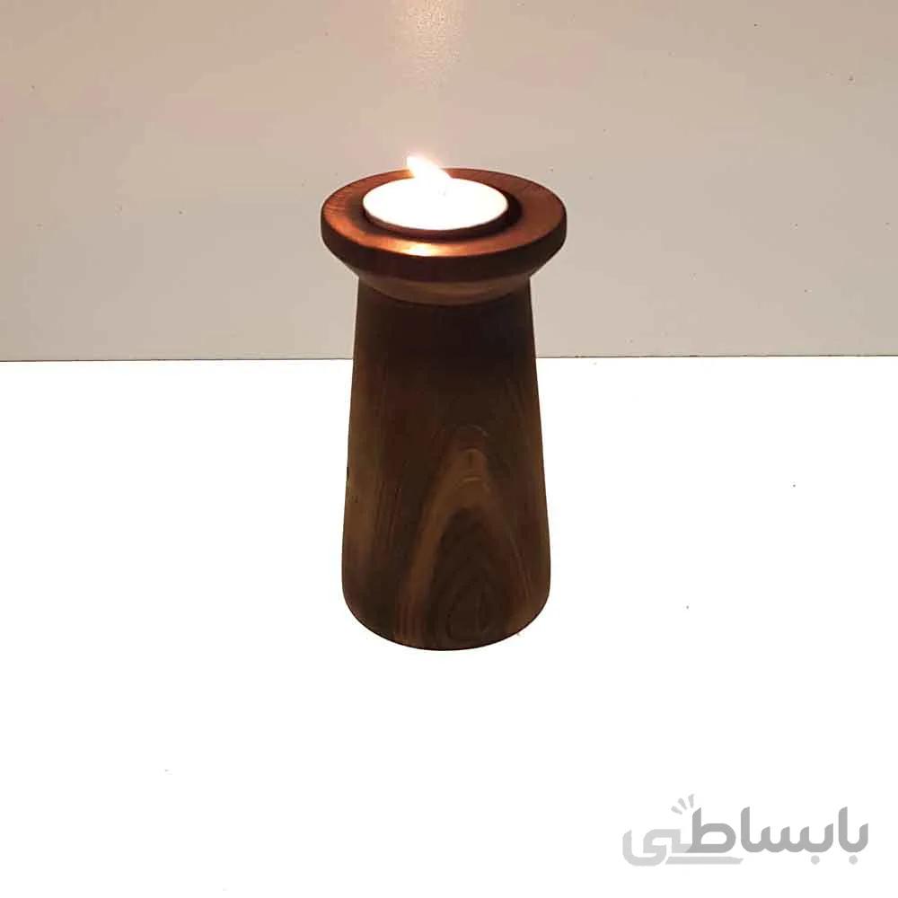 جاشمعی چوبی طرح ایکیا رنگ قهوه ای