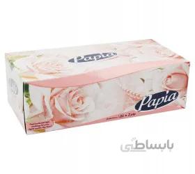 دستمال کاغذی پاپیا مدل گل رز 150 برگ دولایه