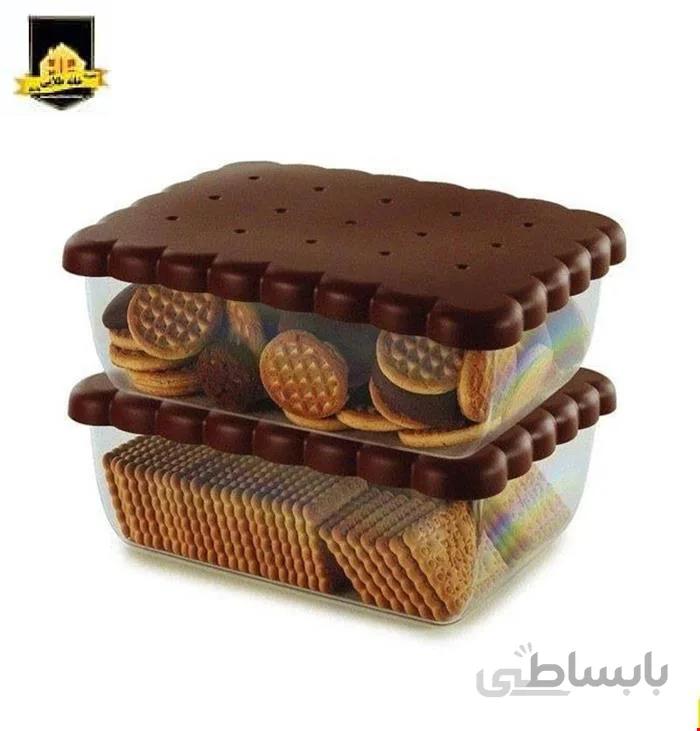 ظرف بيسکويت مربع