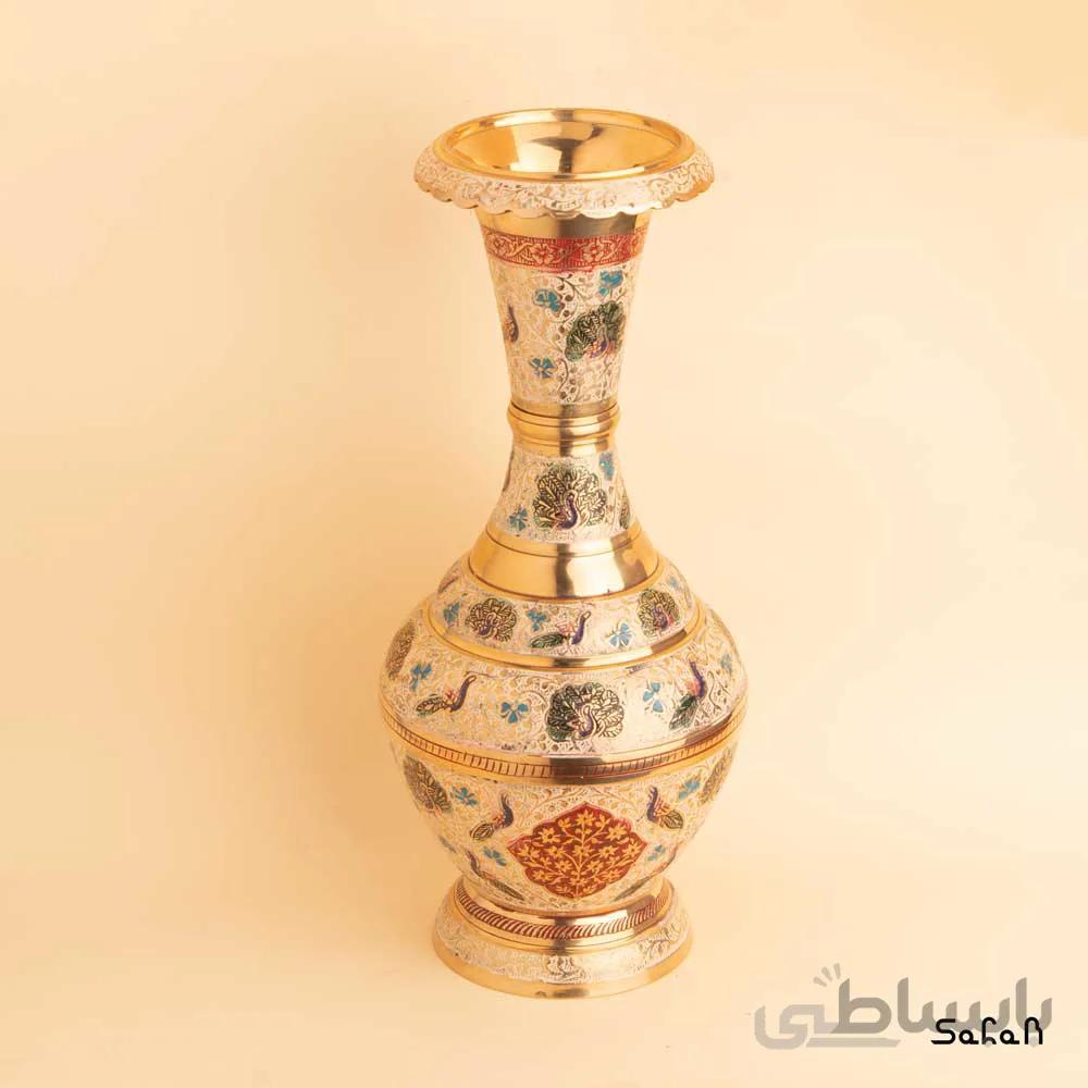 گلدان برنجی میناکاری
