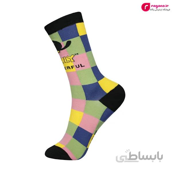 جوراب زنانه ساق بلند MOXIAO طرح چهارخونه کد R215271
