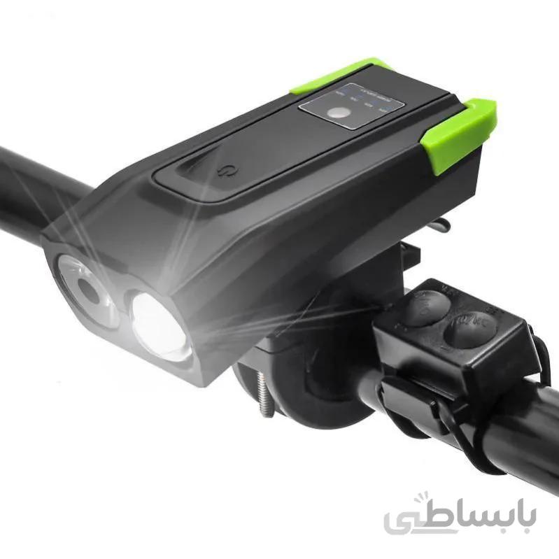 چراغ جلو شارژی ۲ کاره هوشمند دوچرخه ۸۰۰ لومن LED BK-1718