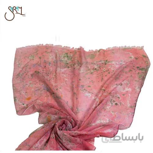 شال دست دوز منحصر به فرد سوپرنخ طرح ابروباد مدل 2802