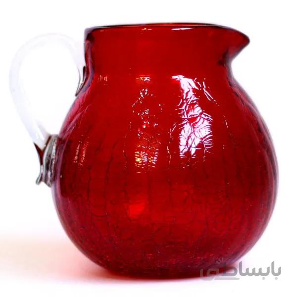 پارچ شیشه ای خمره ای آبگز قرمز
